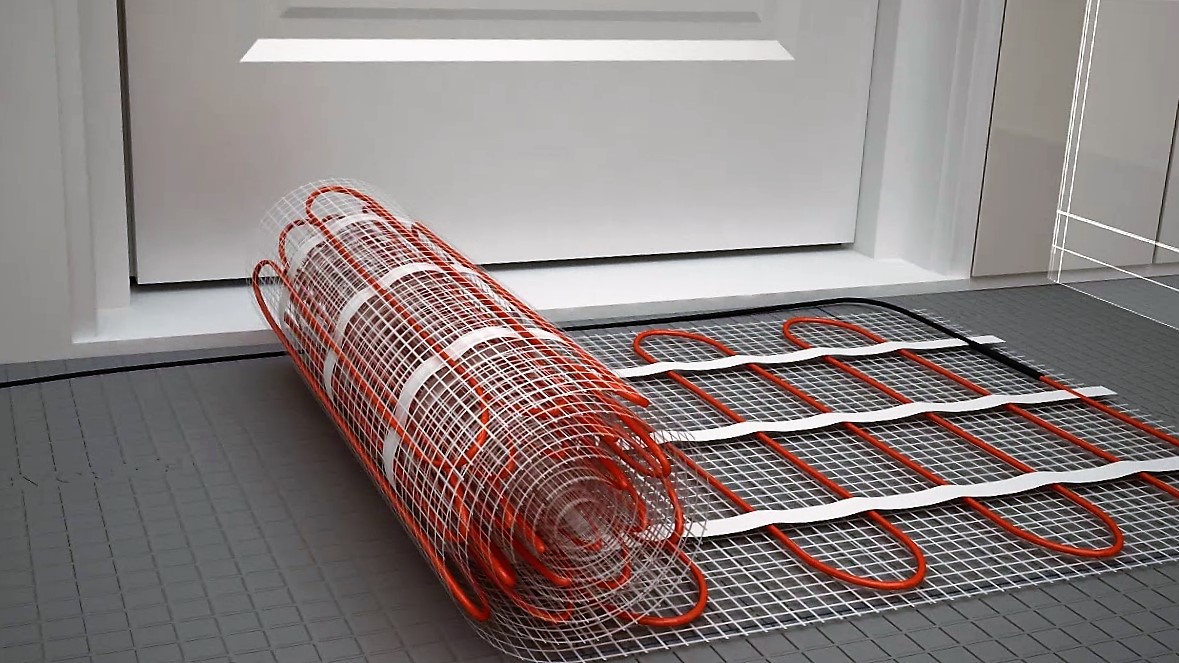 Теплый пол под плитку.  Нагревательные маты.